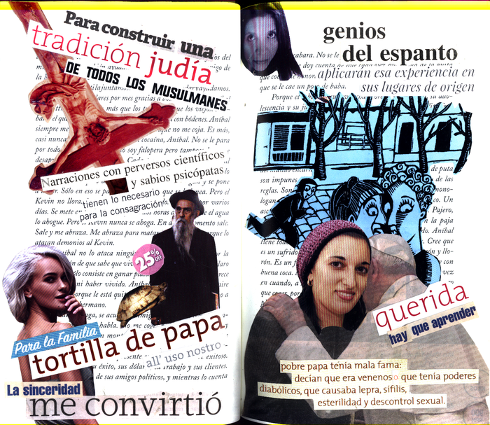 Una de las páginas del Proyecto Collage, ésta dedicada a los fanatismos religiosos.